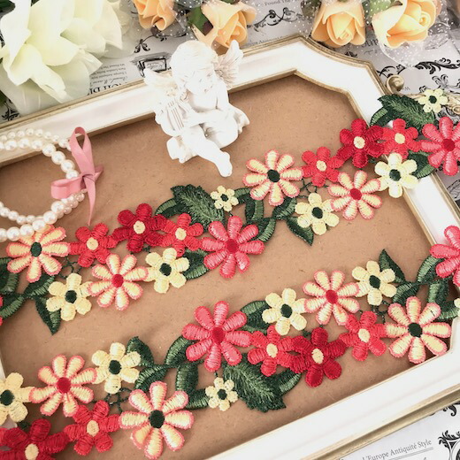 楽天市場 レース リボン 手芸 花模様 花柄 刺繍リボン 素材 装飾 材料 衣装 ハンドメイド レオタード ダンス 新体操 Elisabeth Smile Craft Shop