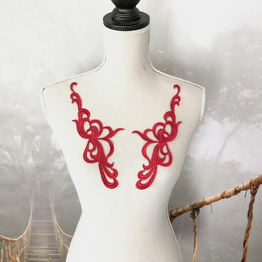 楽天市場】モチーフレース レース モチーフ 花 赤 レッド 新体操 衣装