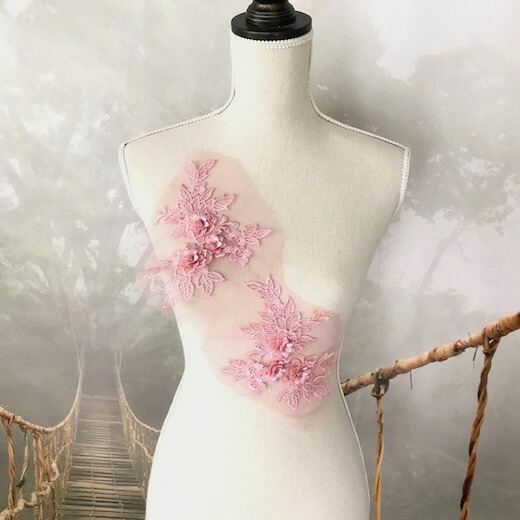 楽天市場 モチーフ 衣装 花 ピンク バトン レオタード チュールモチーフ 装飾 パーツ 手作り バトンモチーフ 花モチーフ 衣装作り 社交ダンス 服飾 Elisabeth Smile Craft Shop