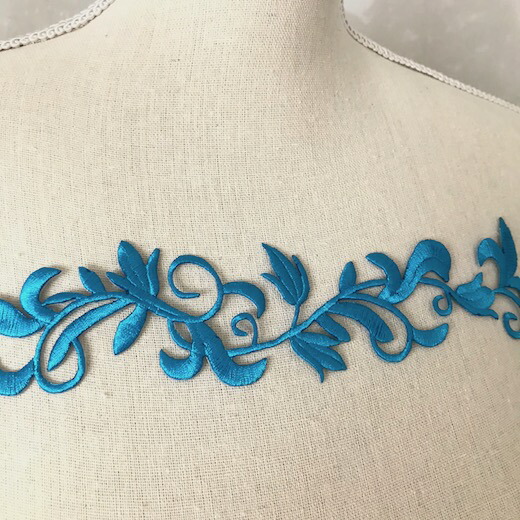 花柄 ワッペン 貼り付け 新体操 刺繍ワッペン レオタード モチーフ 手作り 衣装 パーツ ブルー 男子レオタード バトントワリング 新体操部 装飾 Crunchusers Com