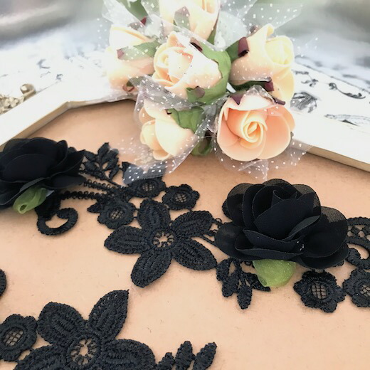モチーフレース レースモチーフ 衣装 装飾 バラモチーフ 新体操 モチーフ レオタードモチーフ バトンモチーフ 社交ダンス 手作り 素材 材料 黒 服飾 Marcsdesign Com