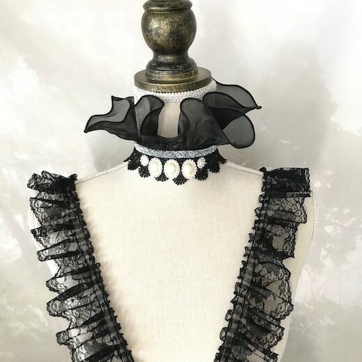 楽天市場 チョーカー レース レディース ゴスロリ ゴシック ネックレス 衣装 ブラック 黒 アクセサリー フラメンコ 舞台 首輪 ステージ衣装 ダンス Elisabeth Smile Craft Shop