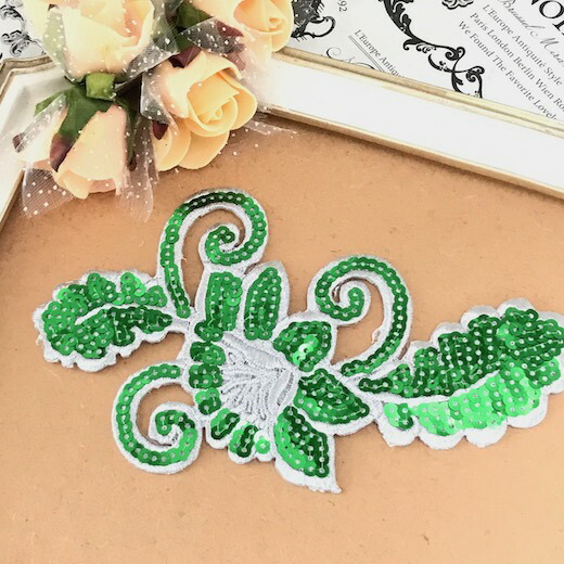 楽天市場 スパンコール モチーフ 花 衣装 バトン レオタード アイロン用 花モチーフ ワッペン グリーン ダンス 装飾 貼り付け ハンドメイド Elisabeth Smile Craft Shop