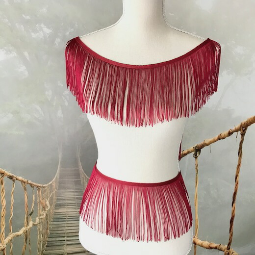楽天市場 フリンジ タッセル ダーク レッド 新体操 レオタード ベリーダンス 衣装レース ブレード バレエ衣装 装飾 Elisabeth Smile Craft Shop