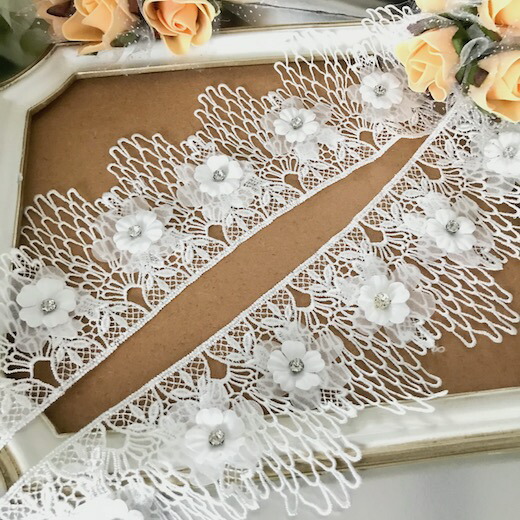 楽天市場 レース リボン 花 手芸 幅広 ケミカルレース 白 ホワイト 服飾 花模様 衣装 装飾 刺繍レース バレエ衣装 衣装作り レオタード チュチュ レース Elisabeth Smile Craft Shop