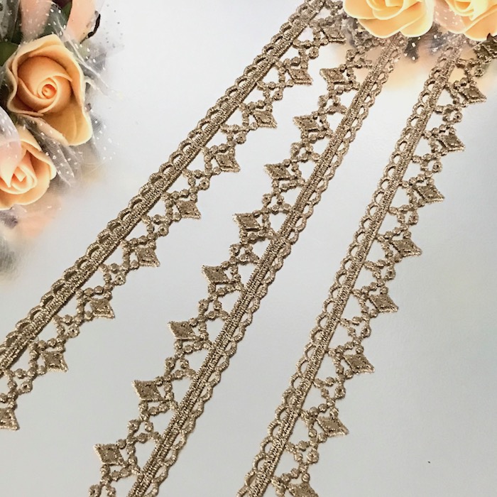 楽天市場】レース リボン 手芸 アンティークゴールド ブレード