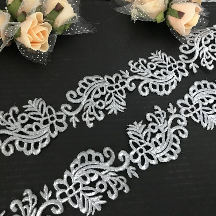 オリジナル　刺しゅう　アイロン接着タイプf 楽天市場】【アイロン接着】刺繍モチーフ タイプF シルバー