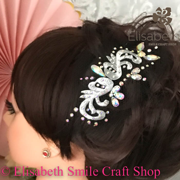 社交ダンス　スワロフスキー髪飾り　櫛 社交ダンス スワロフスキー髪飾り 櫛