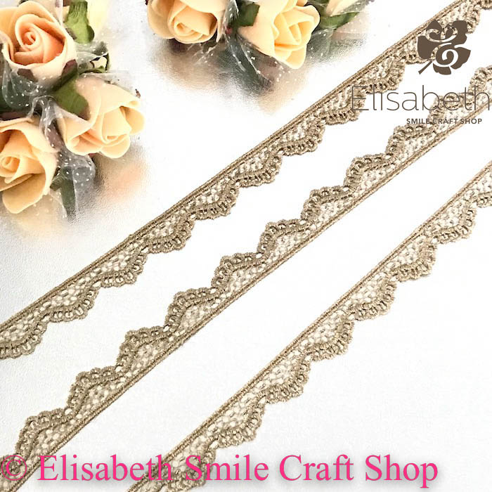 楽天市場】レース 手芸 ゴールド ケミカルレース リボン 衣装 服飾