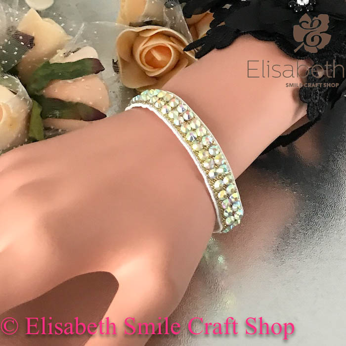 ラインストーン バングルD ブレスレット 社交ベリーダンス　ブラック　シルバー ラインストーン バングルD ブレスレット 社交ベリーダンス