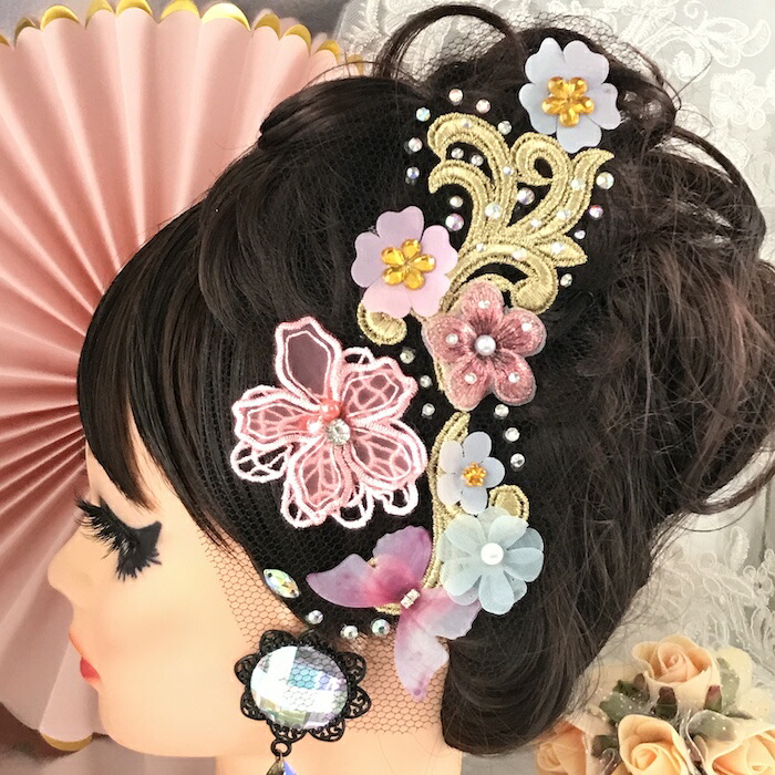 ストーンあり　ヘアウィッグ　社交ダンス　競技ダンスオーダーメイド ハンドメイド 楽天市場】社交ダンス 競技ダンス ヘアアクセサリー 髪飾り ヘア