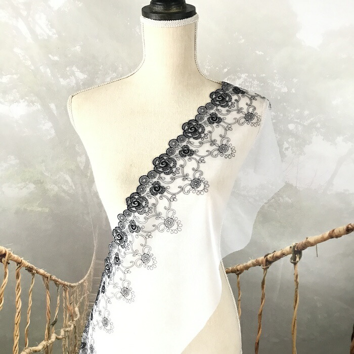 楽天市場】レース 花柄 黒 花模様 ブラック 花柄 チュールレース 衣装