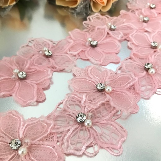 楽天市場 レース リボン 花 手芸 チュールレース 花模様 衣装 装飾 刺繍レース ピンク リボン レオタード 衣装 Elisabeth Smile Craft Shop