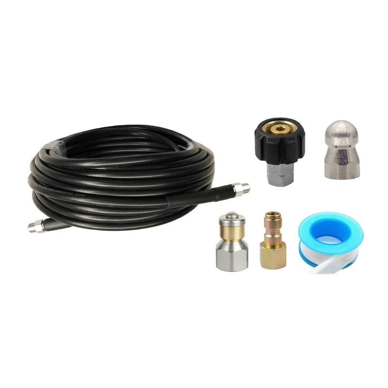 30m/98フート パイプクリーニングキット 水抜き管洗浄剤一揃いの道具 4000PSI 耐摩耗性