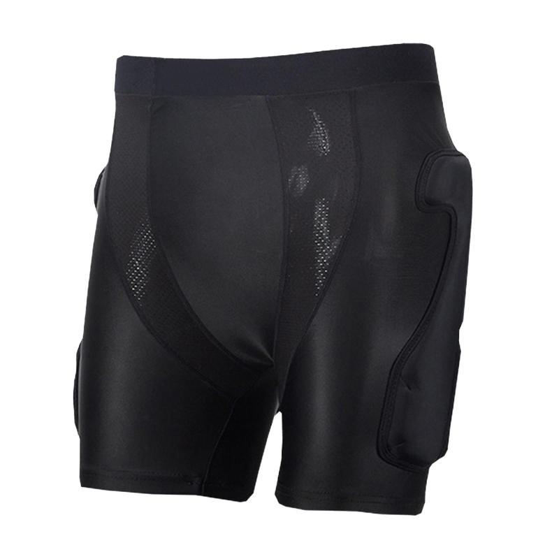 パッド入りショーツ パンツ スキッド ヒップ パッド 尾骨保護 保護具 衝撃パッド プロテクター スケート スノーボード ライディング用 ブラック
