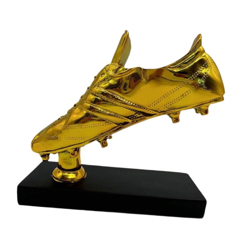 ゴールデンブーツサッカートロフィー彫刻コレクション靴工芸品フィギュア樹脂トロフィーリビングルームホームデコレーションキャビネットエントランス