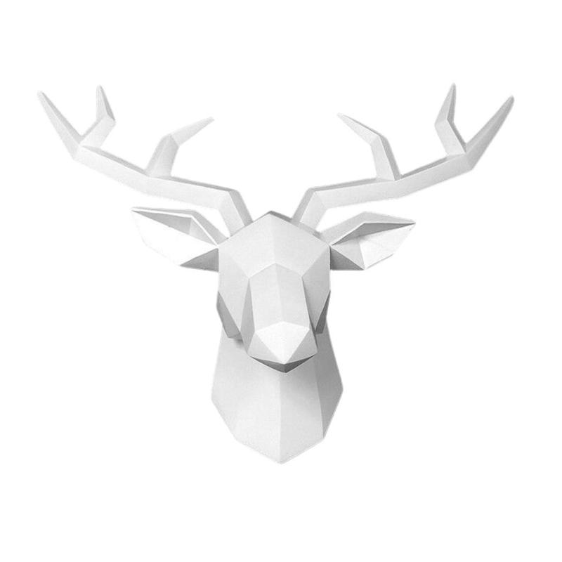 3D鹿頭壁マウントファッションタッグ幾何学的吊り動物置物彫刻アートアクセサリーキャビネットリビングルーム用