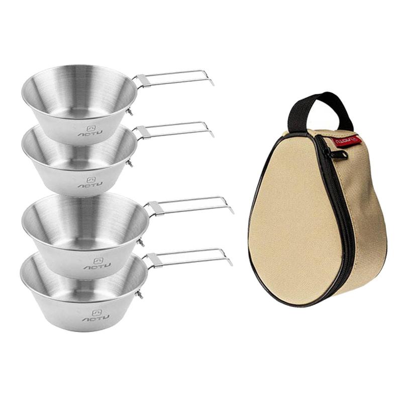 ハイキング旅行のバックパッキングのためのキャンプル屋外調理器具収納バッグ , 2個300ml2個500ml