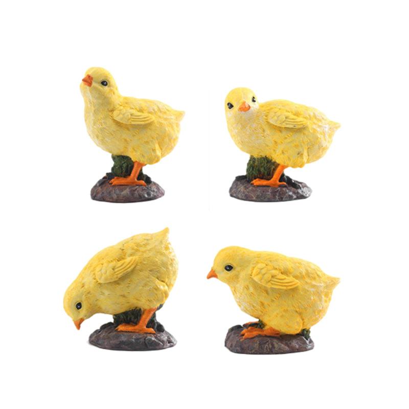 庭の像.ひよこの彫刻かわいい動物の置物.工芸品.造園用庭.妖精の庭.デスクトップ装飾 , 4x