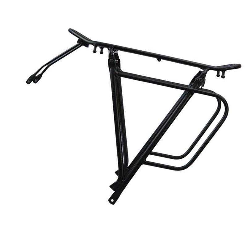 マウンテンバイク用リアラック荷物ラックアルミクイックインストール44x14x38cm頑丈75kg重量容量