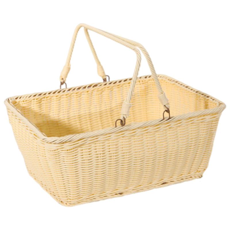 PP原料品 ピクニック納める提げ篭 多役立つこと お取りつくろう飾り気の無い 鉄製針金ひな形 手持ち部分付き添い人 運動場 耕園住み家 赤ちょうちん フルーツ 食パン用