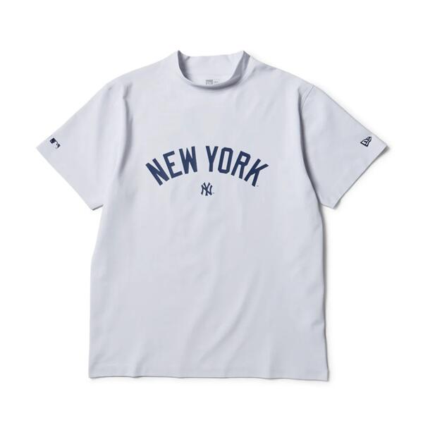 NEWERA モックネック ミッドネック Tシャツ MLB ニューヨークヤンキース ホワイト 半袖 ニューエラ ゴルフ 吸汗速乾 抗菌 14859923 送料無料 あすつく｜ELIX SPORTS