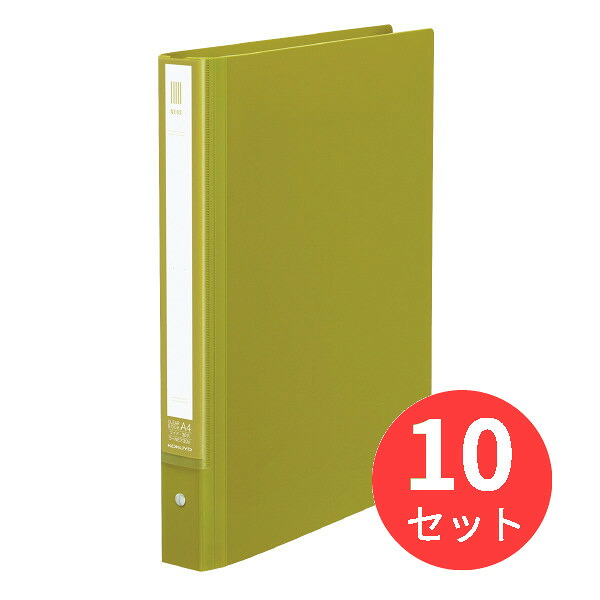 【10冊セット】コクヨ クリヤーブックNEOS替紙式ワイドA4縦30穴20枚ライトオリーブ ラ-NE730G【まとめ買い】