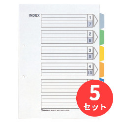 【5セット】キングジム(KING JIM) カラーインデックス 6色6山7枚1組入 907-6Y A4タテ型 【まとめ買い】