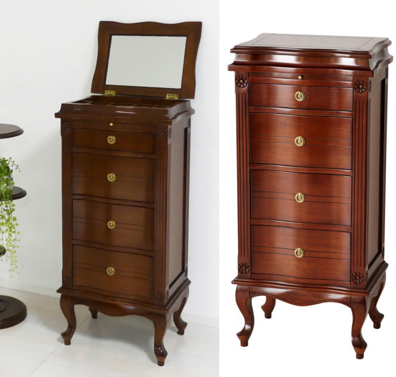 楽天市場】【ポイント5倍】4段 チェスト タンス ミラー付き 鏡