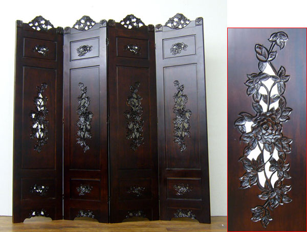 Elmclub Quot Hand Carved Rose Pattern Partitions Translation