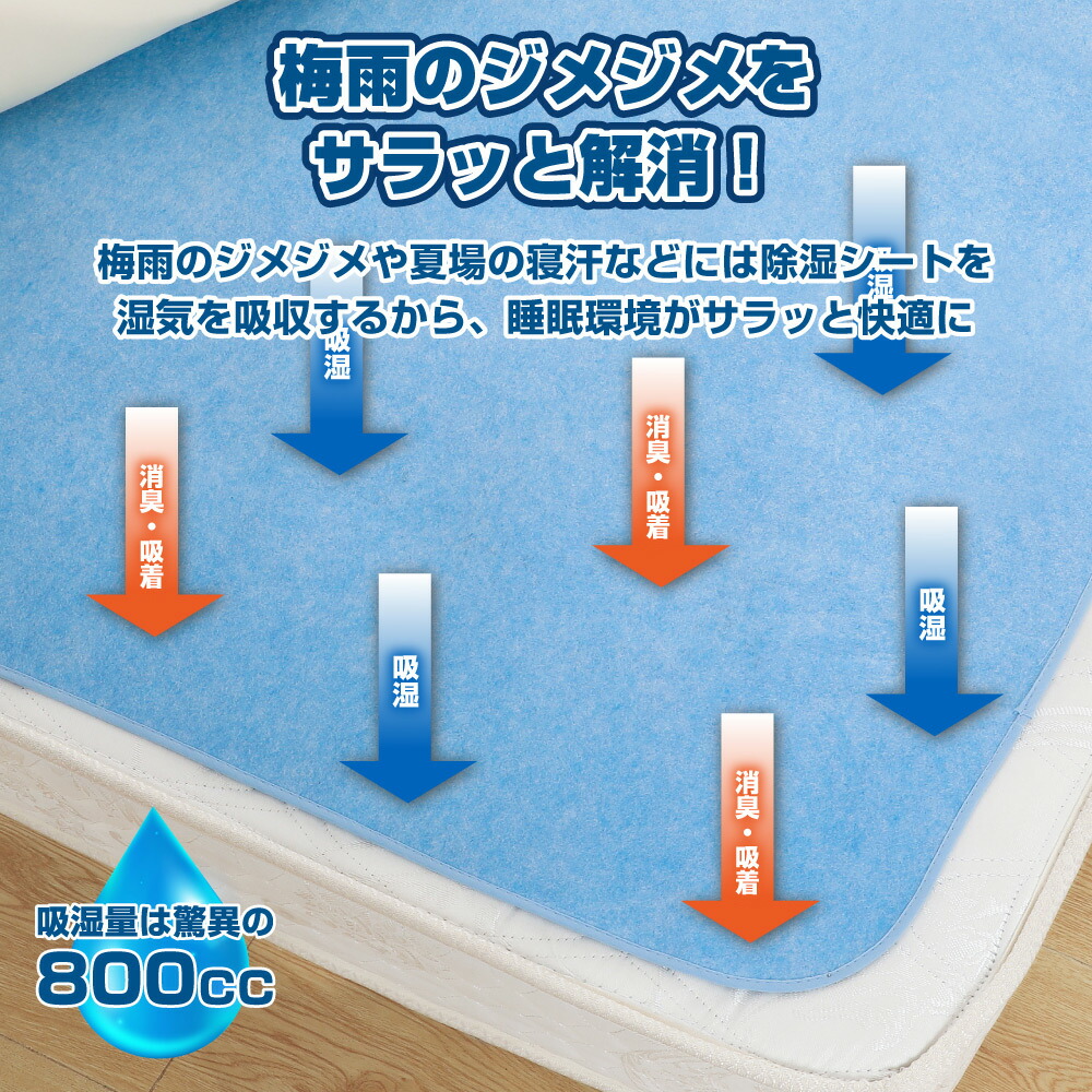 楽天市場 本日19時 5h限定 P5倍還元 除湿シート 洗える シングル Sサイズ 90 180cm 除湿マット 湿気取り シート 吸湿シート シリカゲル 敷きパッド センサー付き 梅雨対策 カビ対策 湿気対策 防ダニ 消臭 抗菌加工 布団 ベッド 押入れで使える 送料無料 Tobest楽天