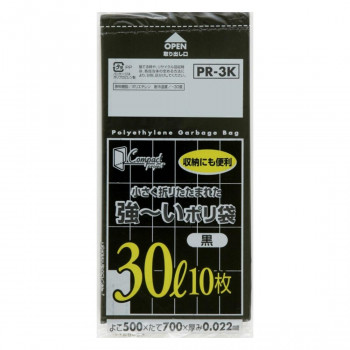 ジャパックス コンパクト強~いポリ袋30L 黒 10枚×60冊 PR3K|ELMONO(家具 ラグ カーペット)