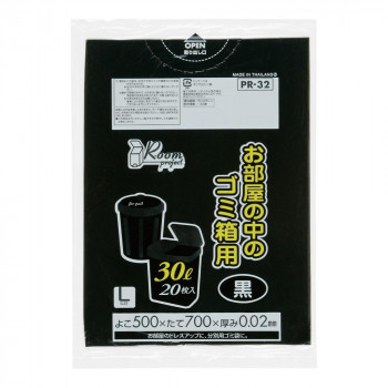 ジャパックス プロジェクト室内用ポリ袋30L L 黒 20枚×50冊 PR32|ELMONO(家具 ラグ カーペット)