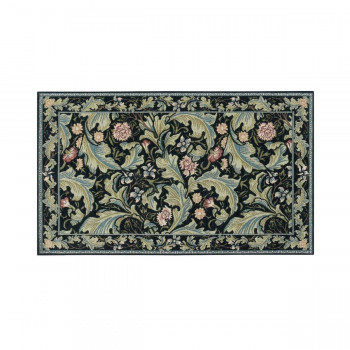 川島織物セルコン Morris Design Studio レスターアカンサス マット 約45&times;78cm FH1710A B ブルー｜ELMONO（家具 ラグ カーペット）