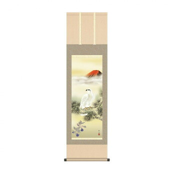 掛軸 長江桂舟一富士二鷹三茄子 44.5&times;164cm KZ2MD4-031｜ELMONO（家具 ラグ カーペット）