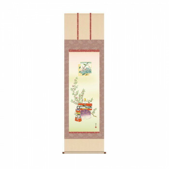掛軸 香山緑翠 立雛 54.5×190cm KZ2F1-183|ELMONO(家具 ラグ カーペット)