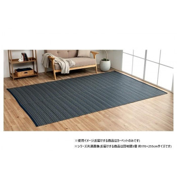日本製 洗えるい草調カーペット ネイビー 団地間3畳 約170×255cm 1090031190302