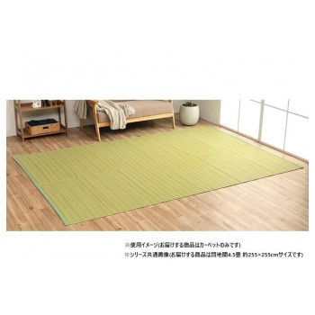 日本製 洗えるい草調カーペット グリーン 団地間4.5畳 約255×255cm 1090030120402
