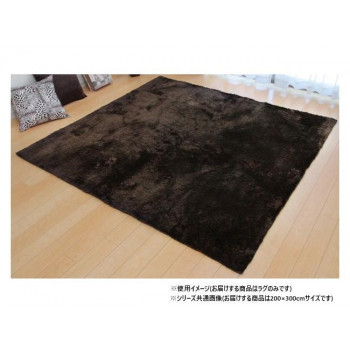 ソフトシャギー調ラグ 「ラルジュ」 4畳 ブラウン 約200×300cm 1280200061403