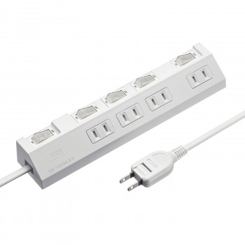 サンワサプライ 節電タップ 2P 4個口 2m ホワイト TAP-S29-2W