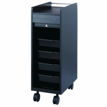 木製ワゴン ワームス シャッター付きワゴン C-345 黒木目 13450