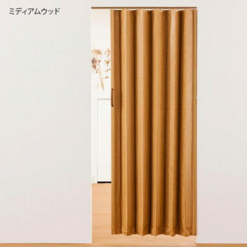 単式アコーデオンドア 木目 幅150×高さ174　ミディアムウッド