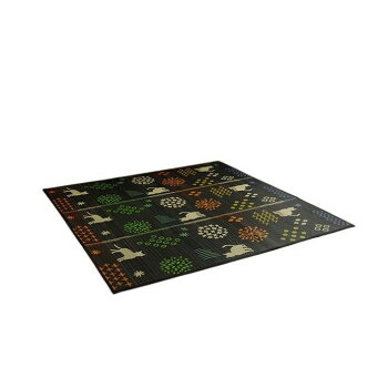 い草ラグ カーペット NSはなねこ 180&times;240cm BK 1060920034104｜ELMONO（家具 ラグ カーペット）