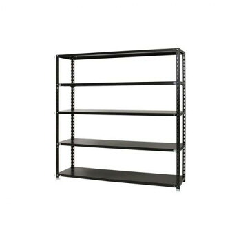 スチールラック NC1800-18-5段 間口1800×奥行450×高さ1800mm ブラック|ELMONO(家具 ラグ カーペット)