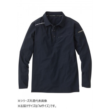 桑和 0395-50 長袖ポロシャツ Mサイズ ブラック(4)