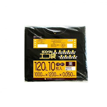 ECO TAI エコ袋 120L LN-127 黒 10枚×20冊|ELMONO(家具 ラグ カーペット)