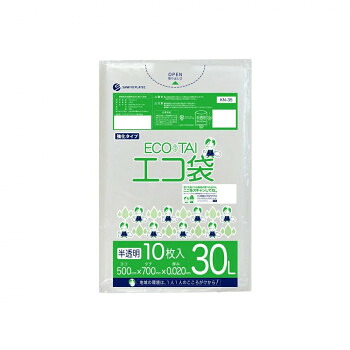 ECO TAI エコ袋 30L KN-35 半透明 10枚×100冊|ELMONO(家具 ラグ カーペット)