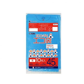 ECO TAI エコ袋 45L KN-51 青 10枚×100冊|ELMONO(家具 ラグ カーペット)