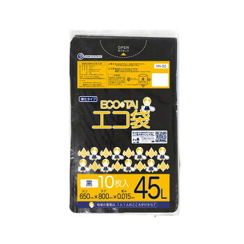 ECO TAI エコ袋 45L KN-52 黒 10枚×100冊|ELMONO(家具 ラグ カーペット)