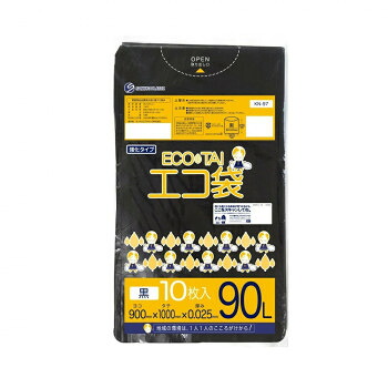 ECO TAI　エコ袋　90L KN-97 黒 10枚×40冊